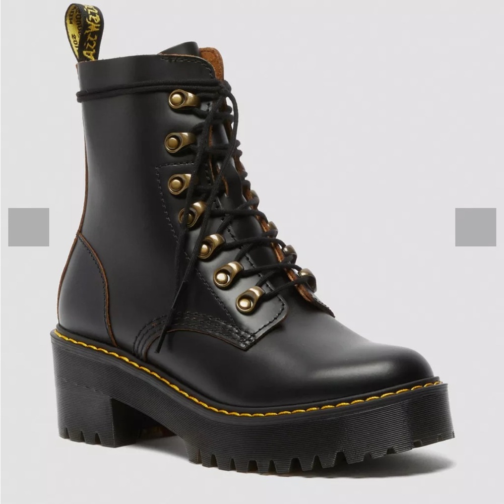 Dr. Martens Leona Vintage Leather Heeled Boots